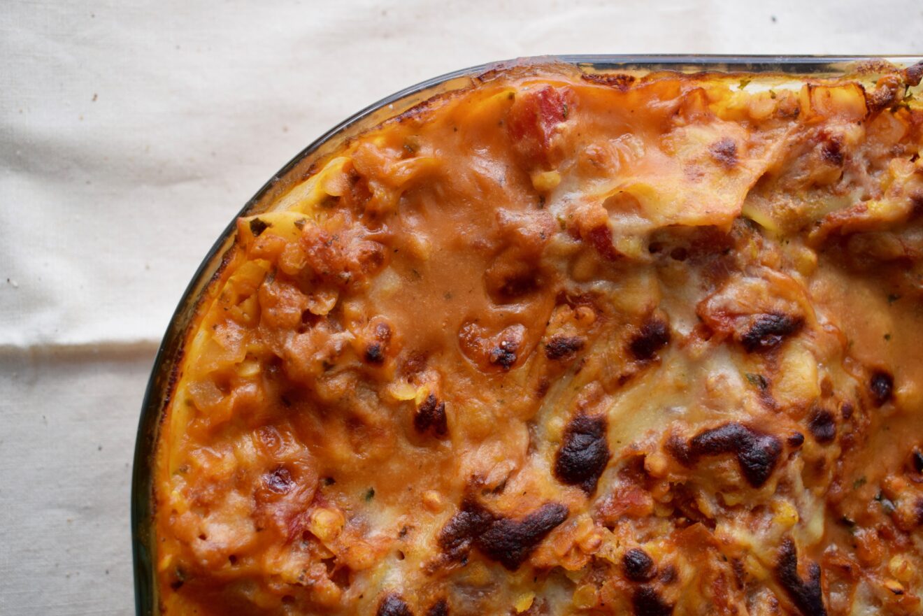 Vegane Linsen-Spinat-Lasagne - madame végane