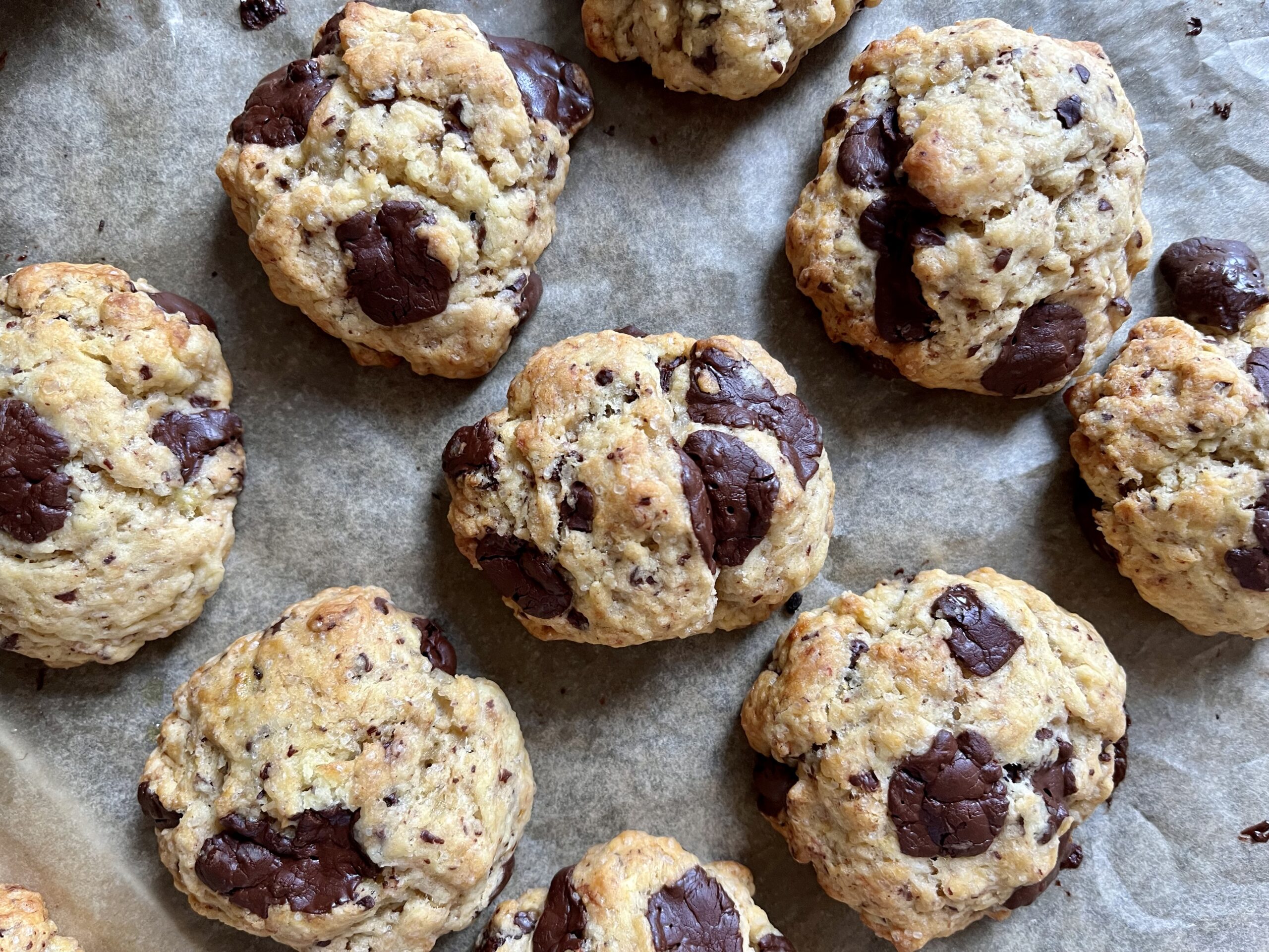 Blech mit Schoko-Bananen-Cookies